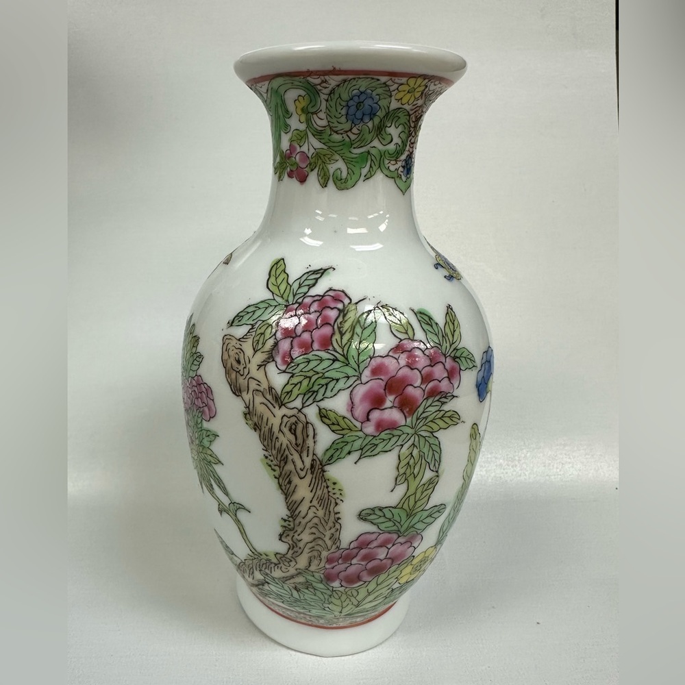 Vintage Painted Porcelain Vase Floral